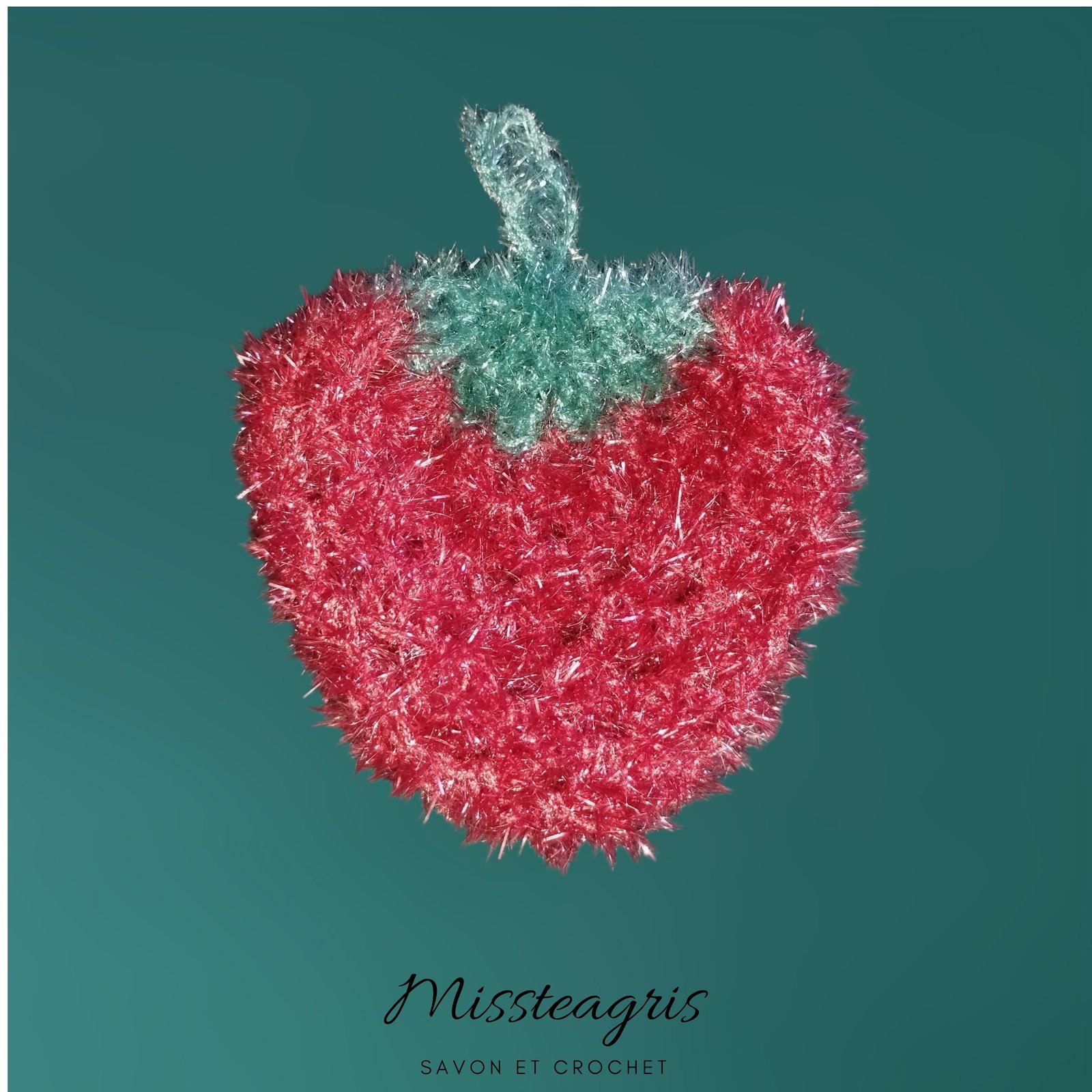 Éponge lavable tawashi fantaisie fraise Éponge lavable tawashi fantaisie fraise