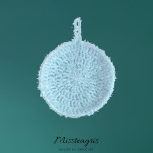 Éponge lavable ronde blanc irisé